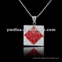 Western Style Hot Sale Square Pendant Necklace, Beautiful Necklace & Different Colors For Your Choose